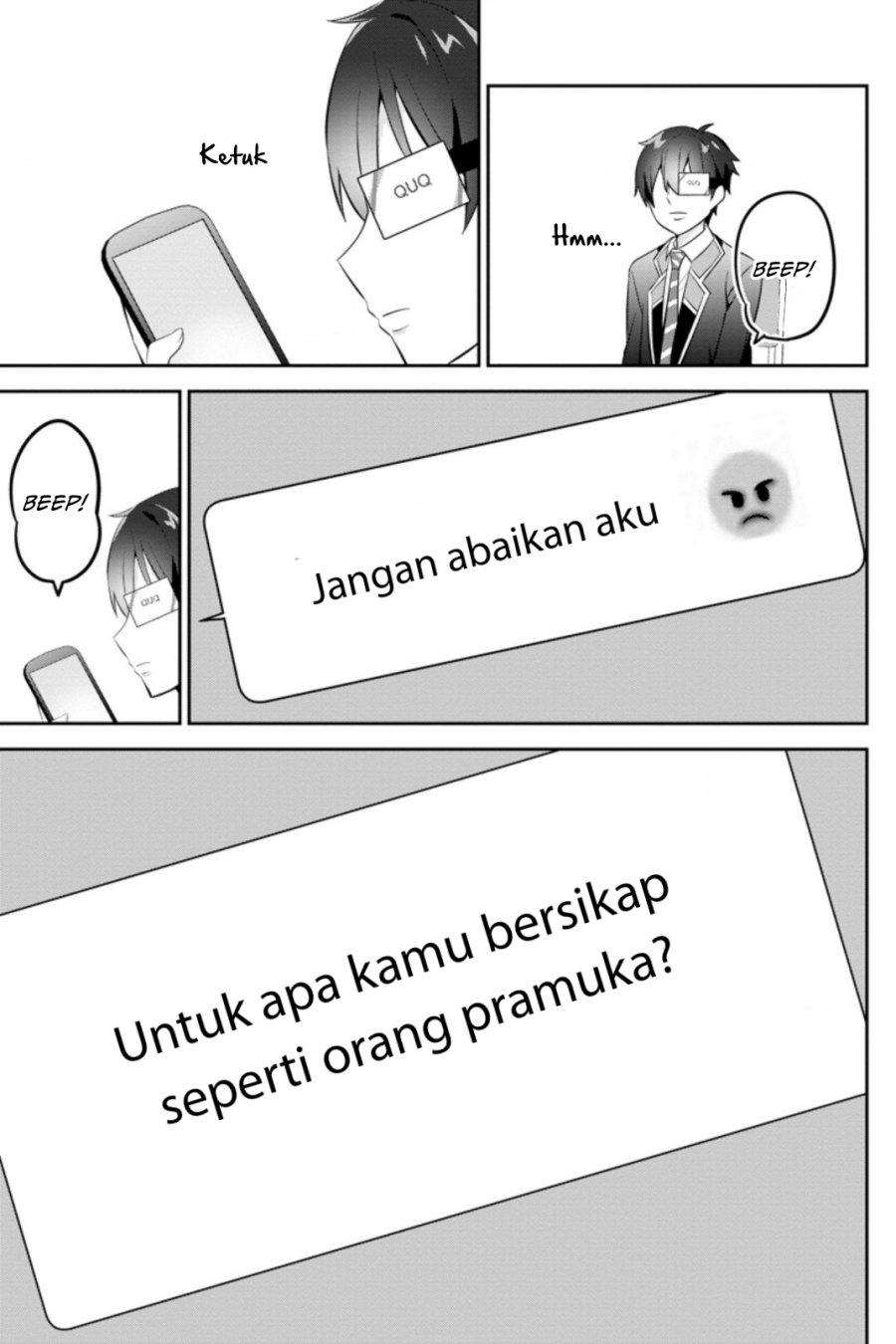 The Cute Girl Sitting Next to Me Is Trying to Make Me Fall in Love With Her as a Way to Ridicule Me Chapter 11 Bahasa Indonesia